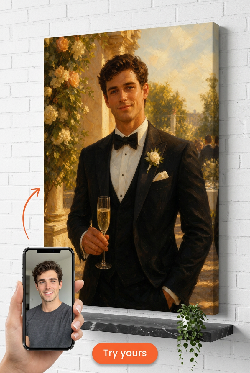 Best Man Gift — Elegant Celebration Canvas from Photo