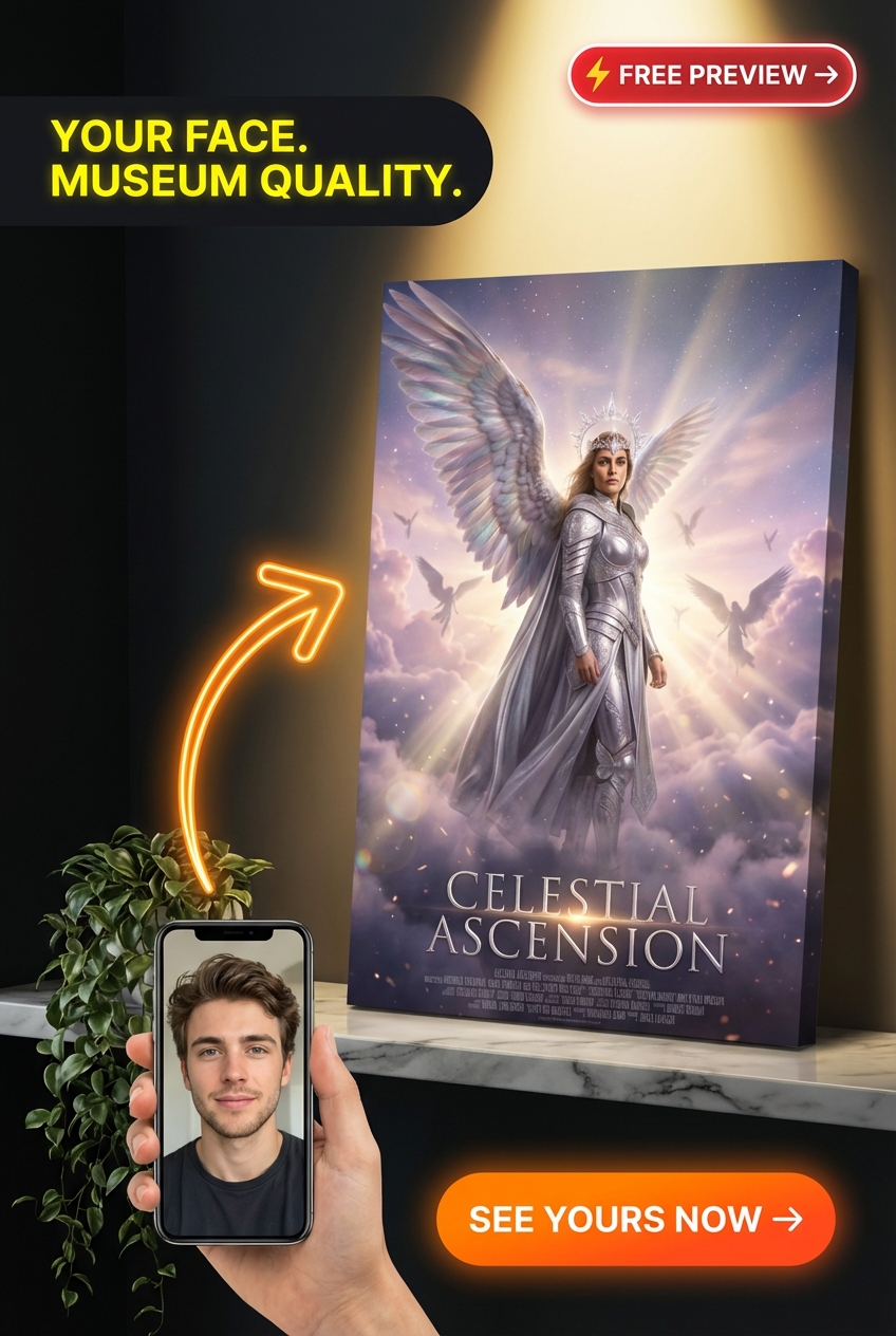 Custom Fantasy Woman Portrait — Heroic Angel Warrior Canvas