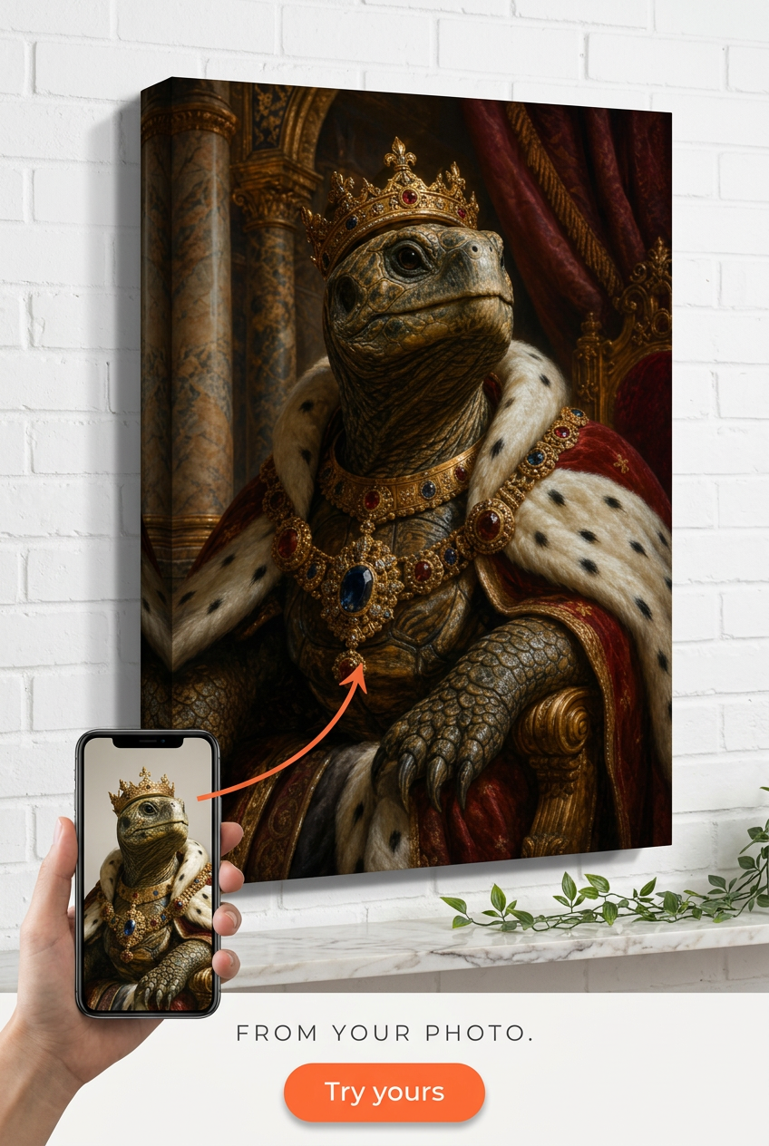 Custom Royal Cat Portrait — Regal Throne Canvas