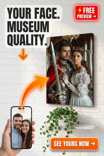 Royal Custom Portrait from Photo | Personalized Gift for Couples