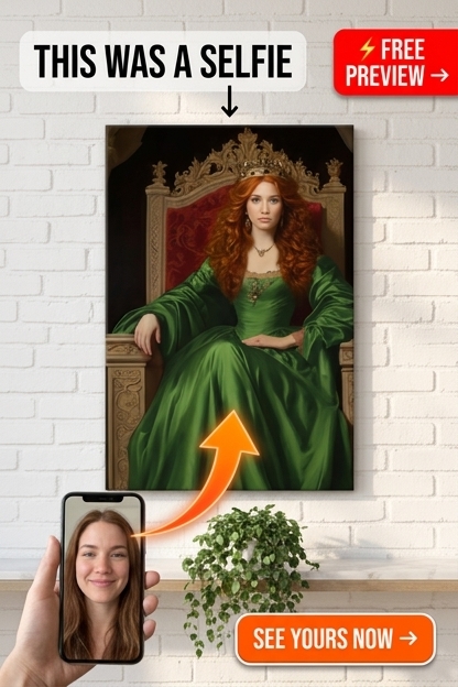 Royal Medieval Custom Portrait from Photo | Personalized Gift for Her
