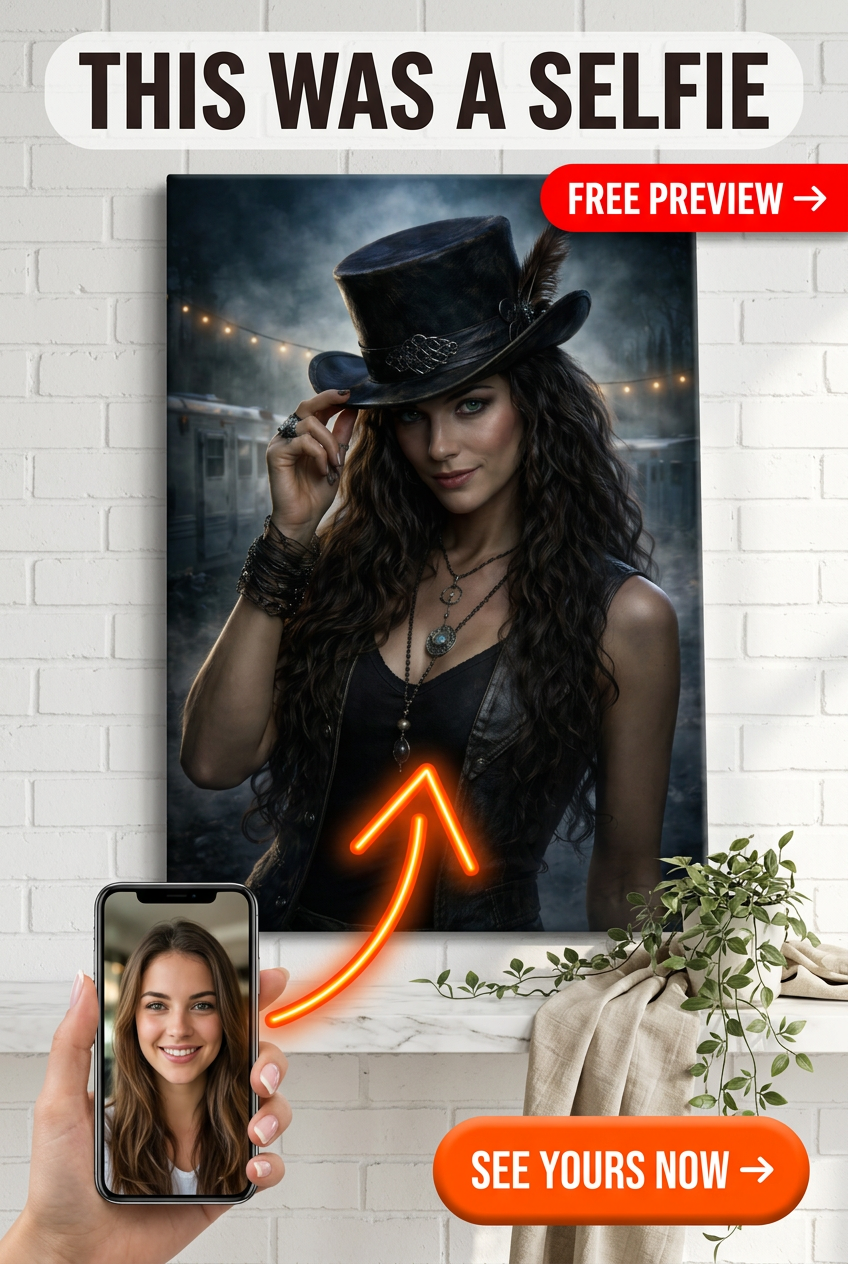 Custom Steampunk Woman Portrait — Whimsical AI Art from Photo