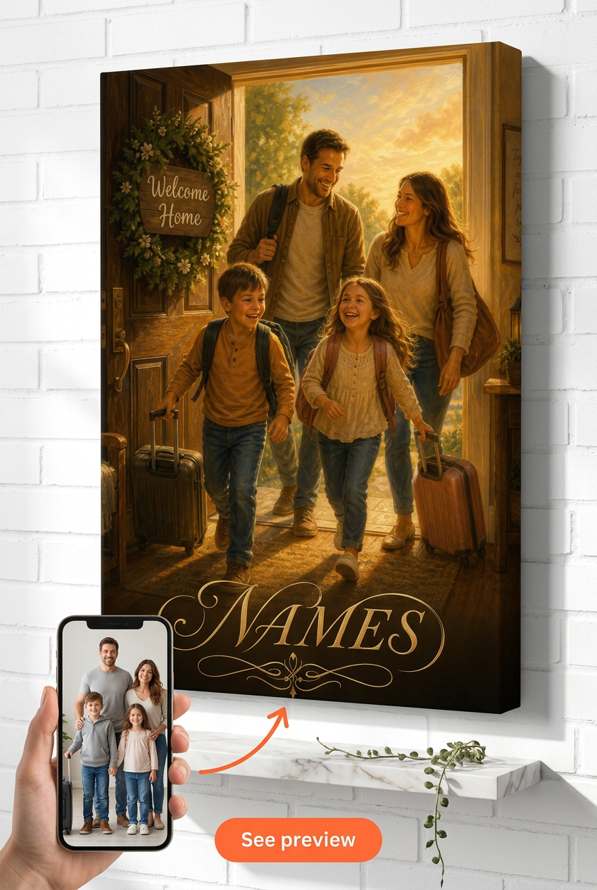 Gifts for New Homeowners — Warm Family Reunion Canvas from Photo