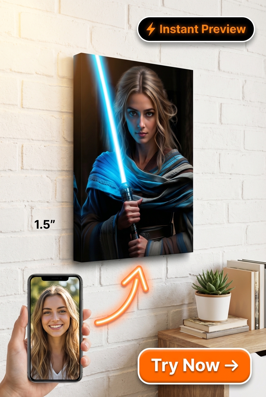 Sci-Fi Costume Custom Portrait from Photo | Personalized Gift for Her