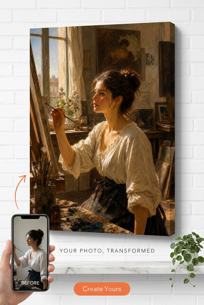 Artist Painter Hobby Portrait Custom Portrait from Photo | Personalized General Gift