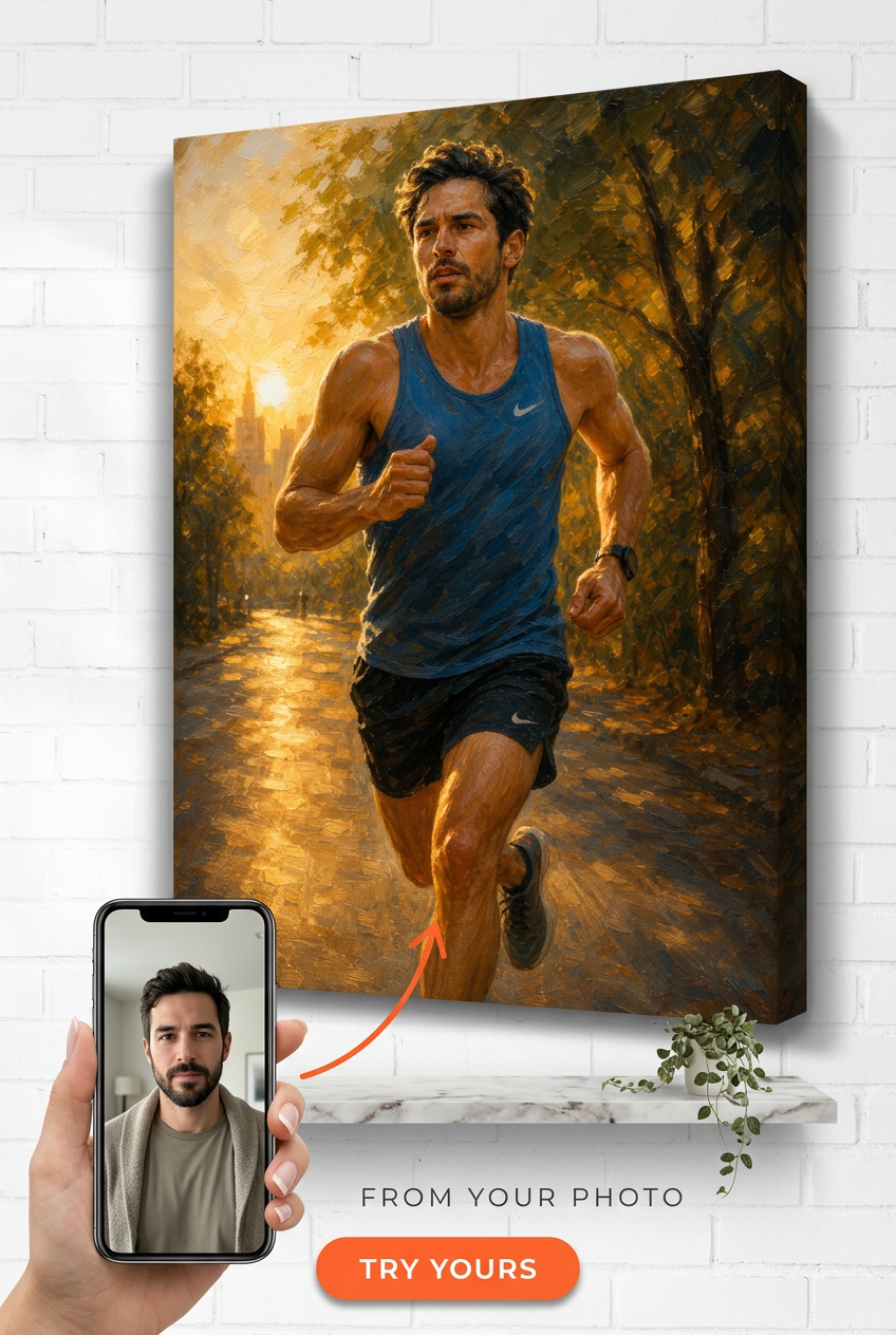 Runner Hobby Custom Portrait from Photo | Personalized General Gift