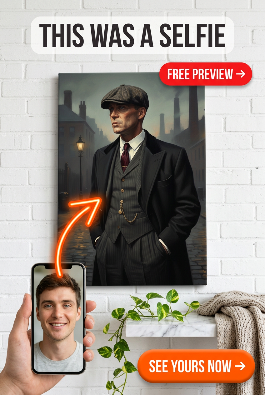 Custom Victorian Single Man Portrait — Regal Canvas Art from Photo