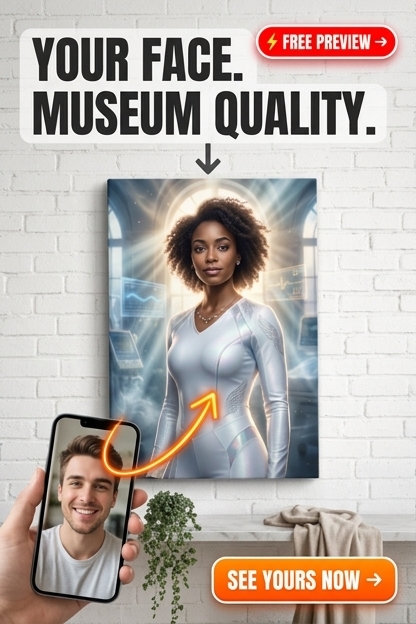 Custom Superhero Man Portrait — Heroic Canvas for Woman
