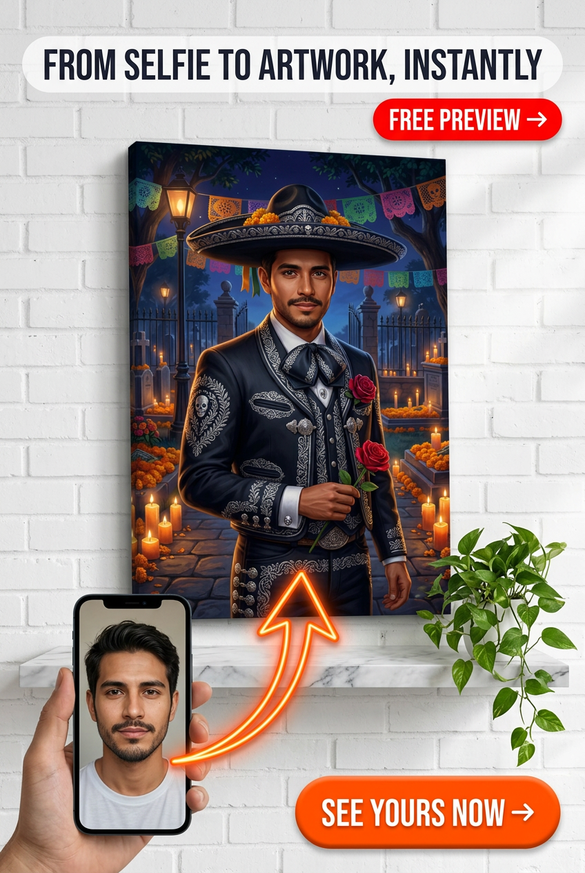 Portrait Personnalisé Caballero De Los Muertos