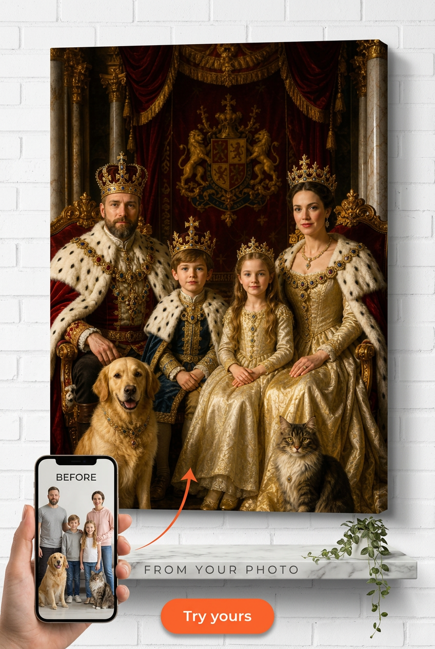 Royal Family-Themed Portrait | Premium Canvas Portraits