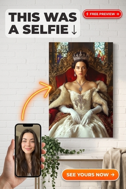 Royal Custom Portrait from Photo | Personalized Gift for Her