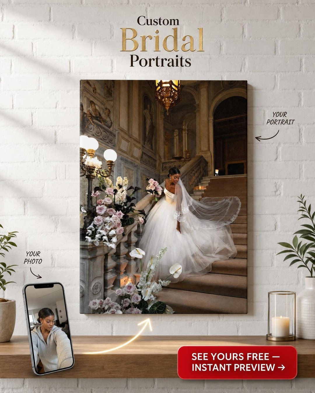 Premium Custom Portrait from Photo | Personalized Canvas Gift