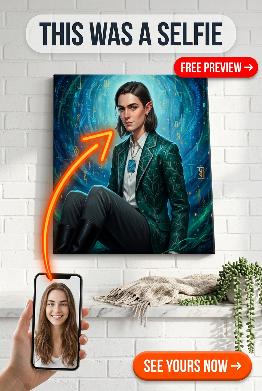Custom Fantasy Woman Portrait — Whimsical Canvas from Photo