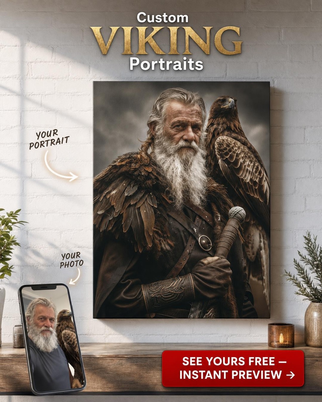 Premium Custom Portrait from Photo | Personalized Canvas Gift