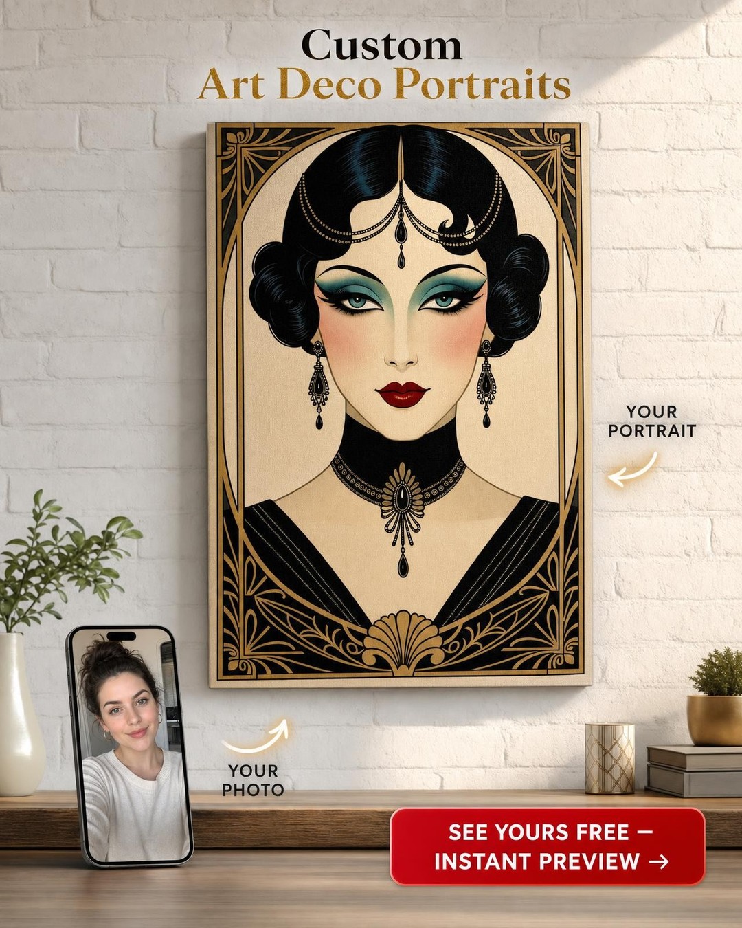 Premium Portrait Canvas Custom Portrait from Photo | Personalized Gift