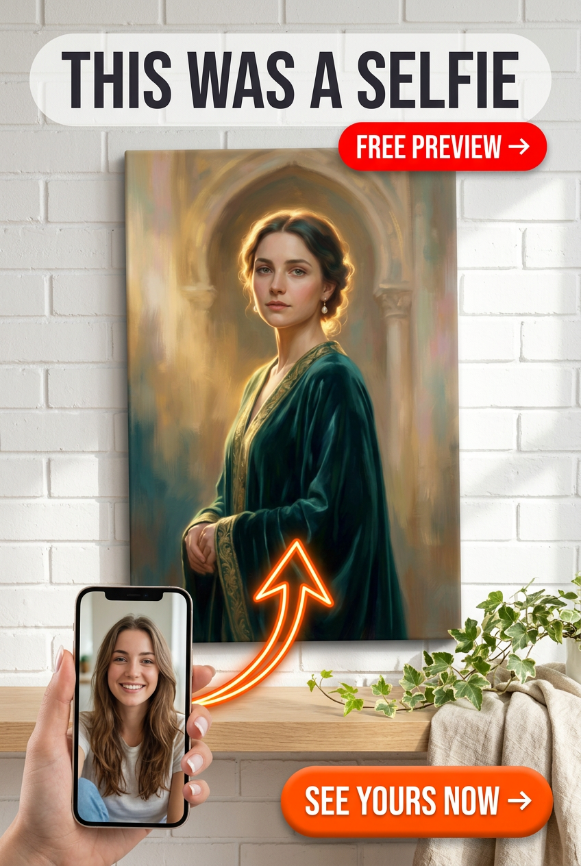 Custom Royal Woman Portrait — Regal Canvas from Photo