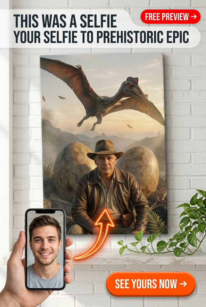 Custom Fantasy Man Portrait — Heroic Adventurer from Photo Canvas