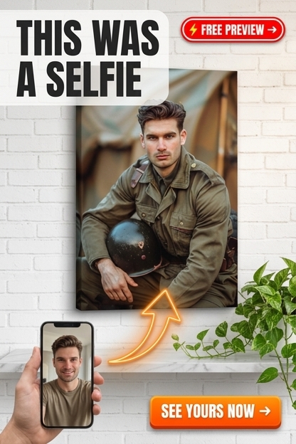 Vintage-Inspired Military Custom Portrait from Photo | Personalized Gift for Him