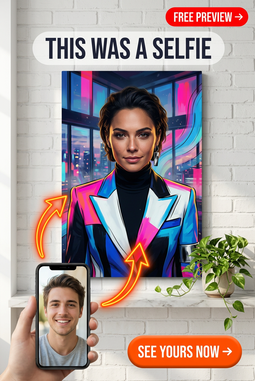 Custom Pop Art Single Man Portrait — Whimsical Canvas for Women