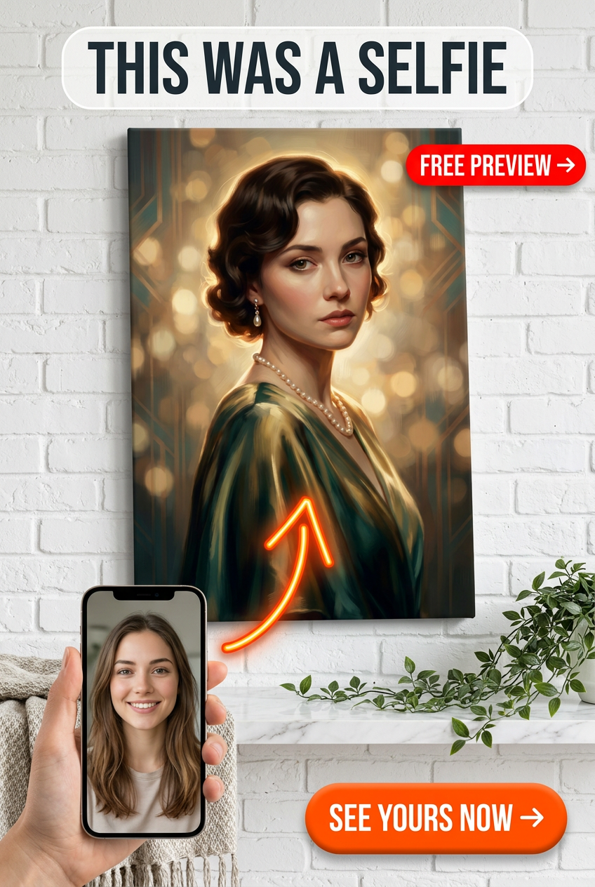Opera d'Arte Ritratto Glamour Vintage Senza Tempo