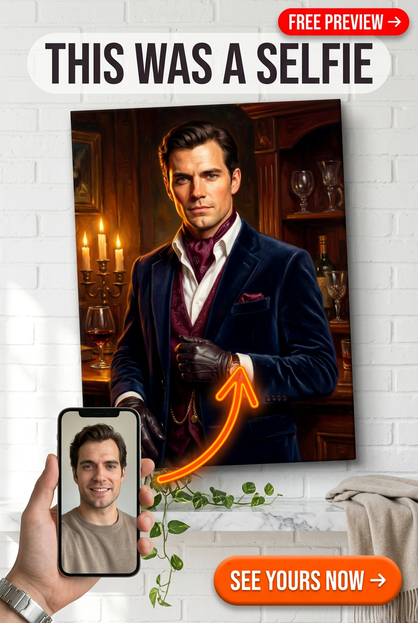 Custom Victorian Man Portrait — Regal Gentleman Canvas from Photo