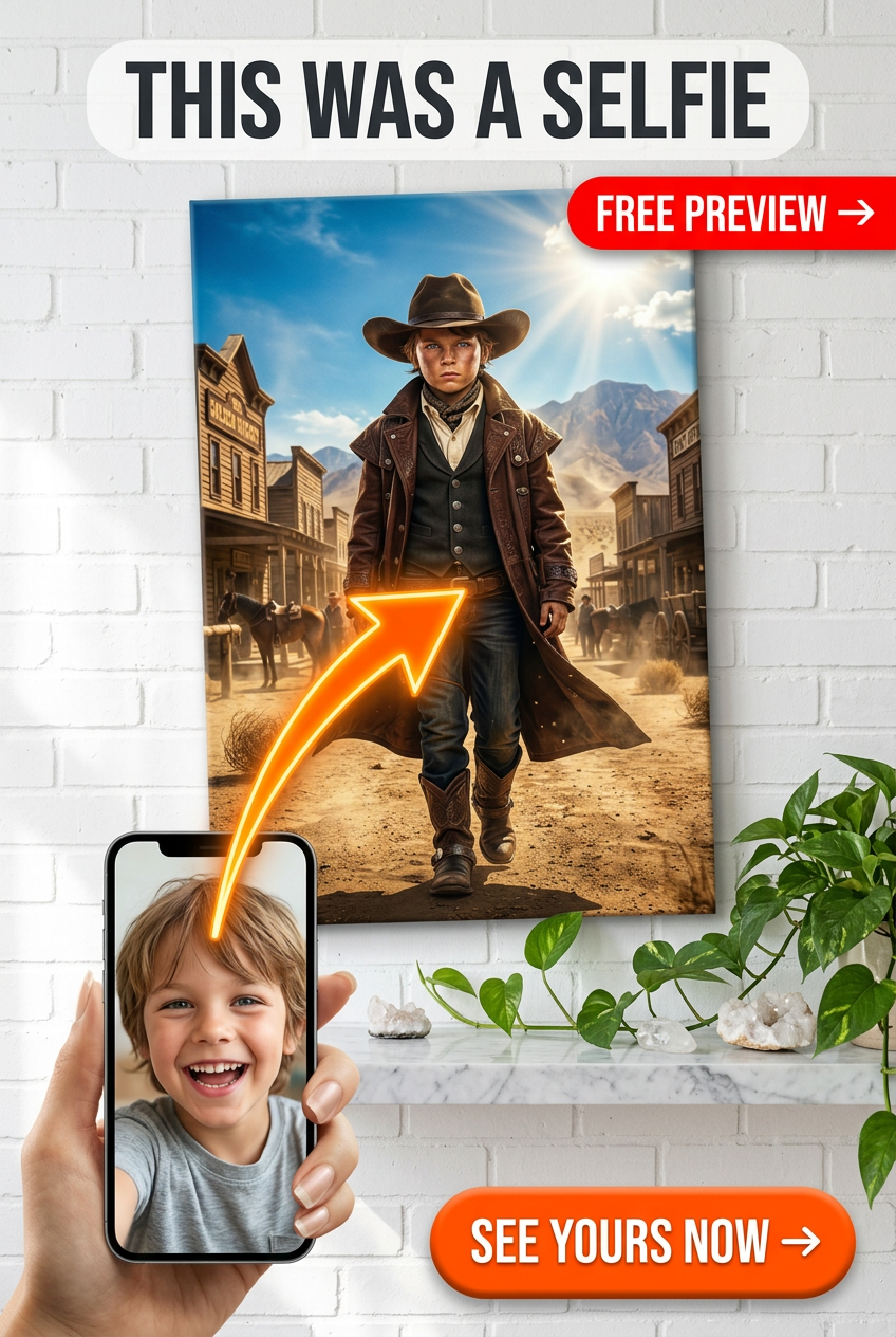 Episches Cowboy-Porträt für Jungen