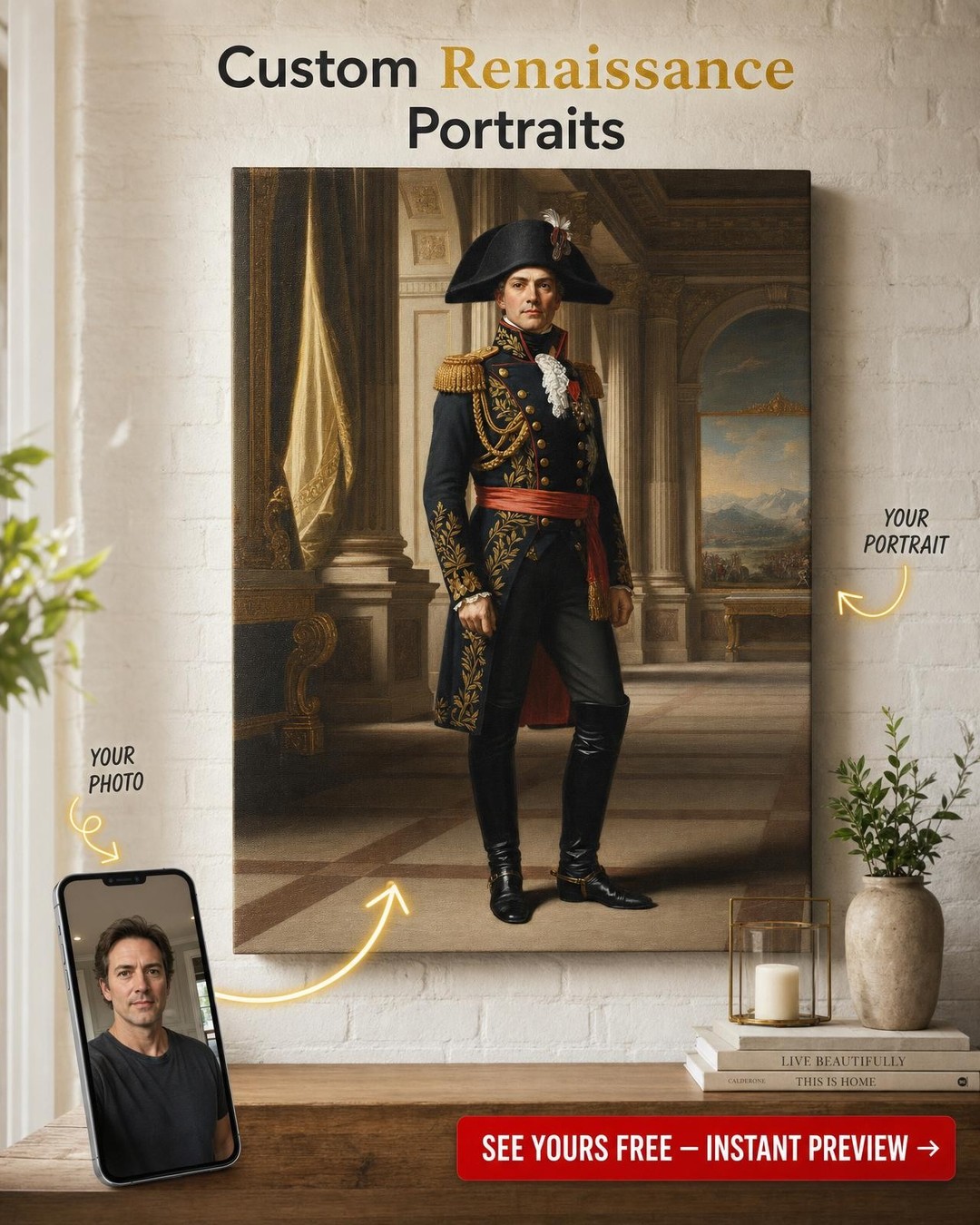 Regal Military Custom Portrait Gift