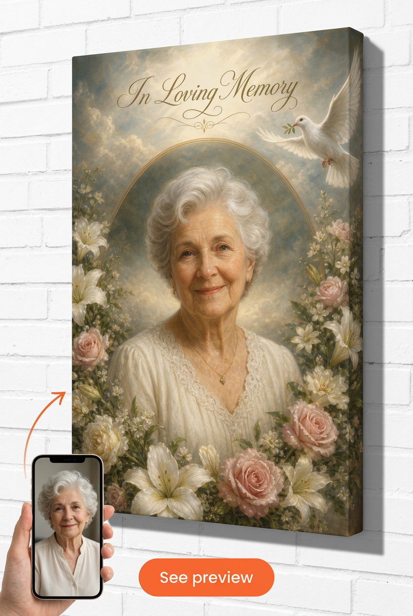 Custom Memorial Portrait for Man — Honoring His Memory (58 chars)