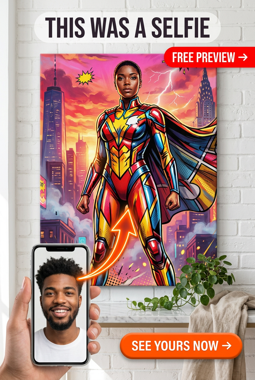 Aangepast Comic Pop Art Portret – Pop Hero Saga Persoon