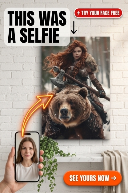 Portrait Personnalisé Viking | Cadeau Sur Mesure pour Elle