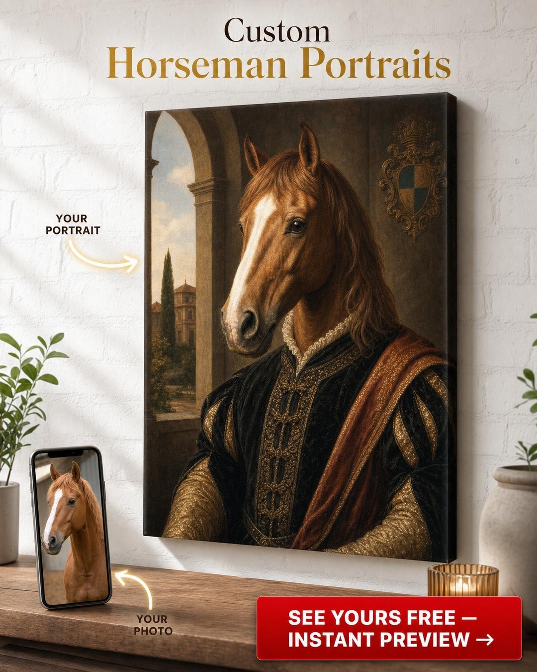 Custom Renaissance Dog Portrait — Regal Pet Canvas from Photo