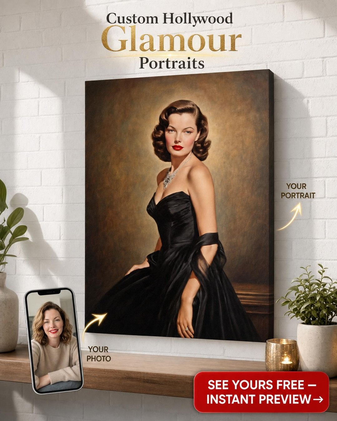 Baroque Inspired Custom Portrait from Photo | Personalized Canvas Gift