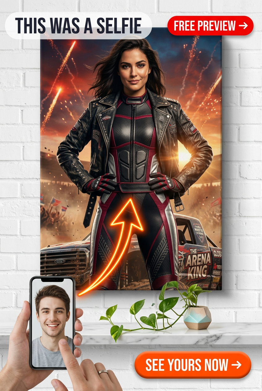 Custom Athlete Portrait for Woman — Heroic Canvas from Photo