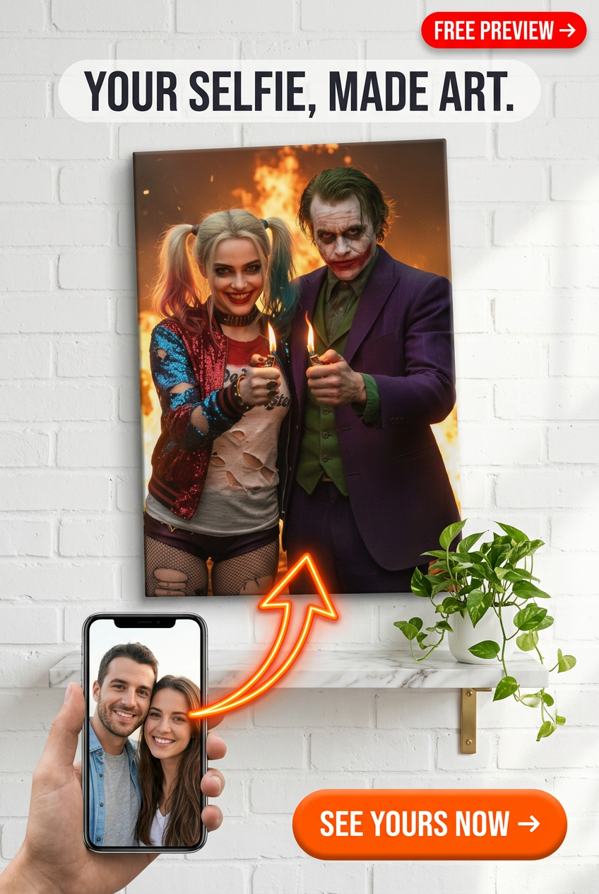 Portrait Personnalisé de Super-Héros à Partir de Photo | Cadeau Personnalisé pour Couples