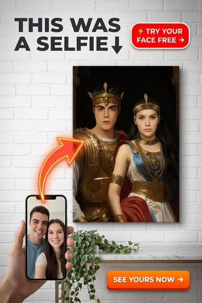 Royal Custom Portrait from Photo | Personalized Gift for Couples