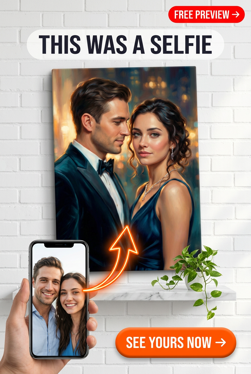 Custom Renaissance Couple Portrait — Romantic Canvas Art from Photo