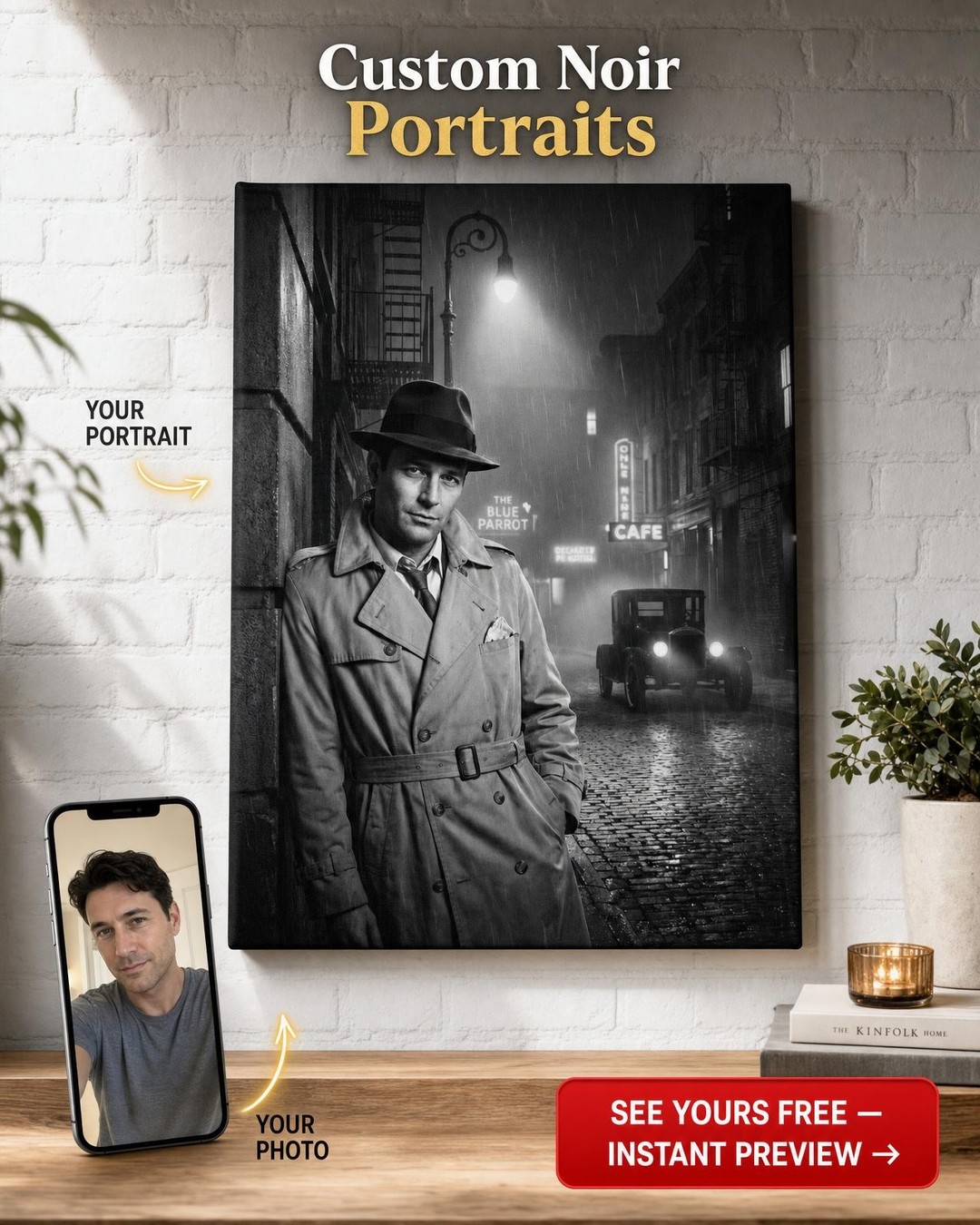 Create Your Custom Police Detective Noir Portrait