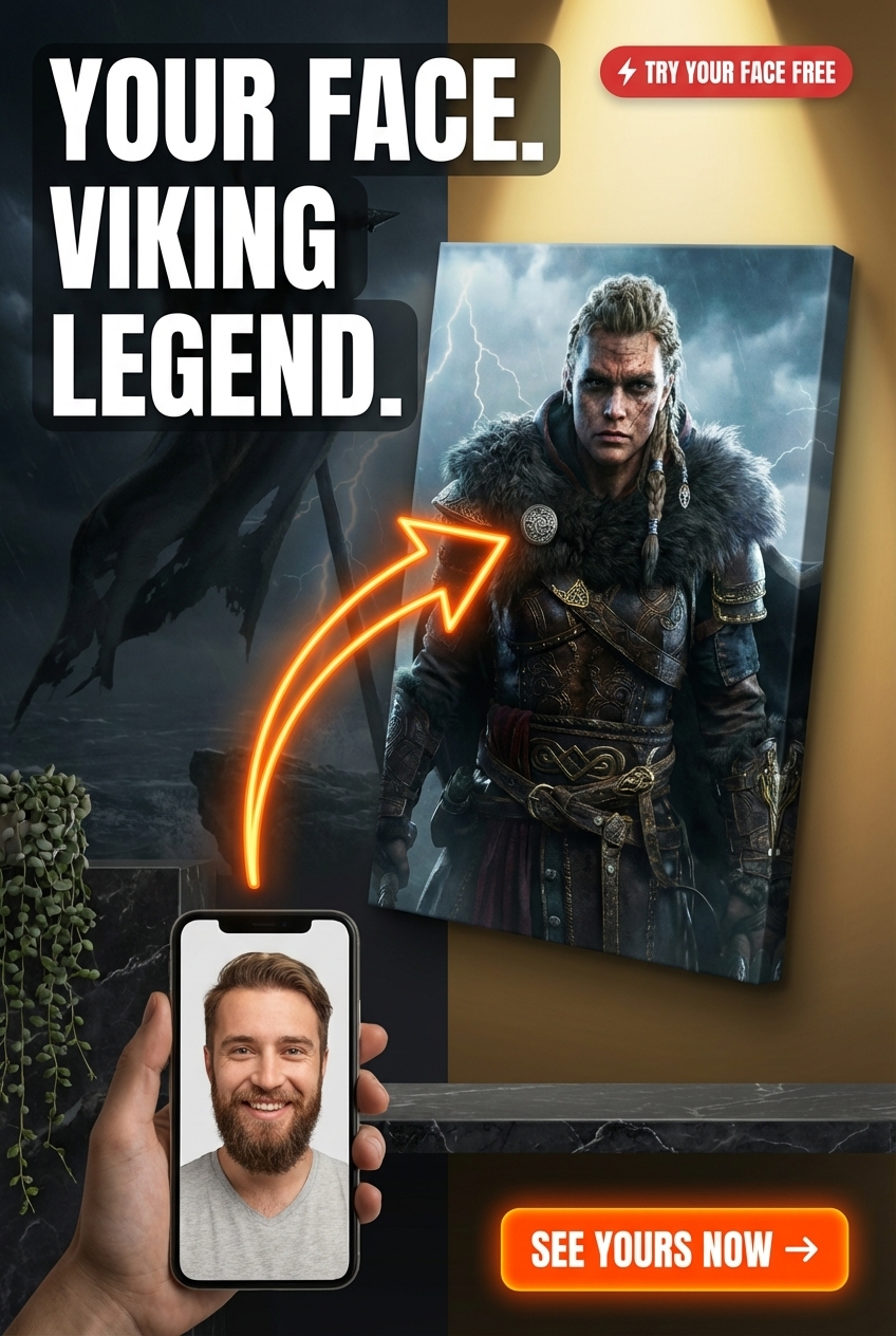 Epische Viking Saga Canvas - Storm Omhelzing