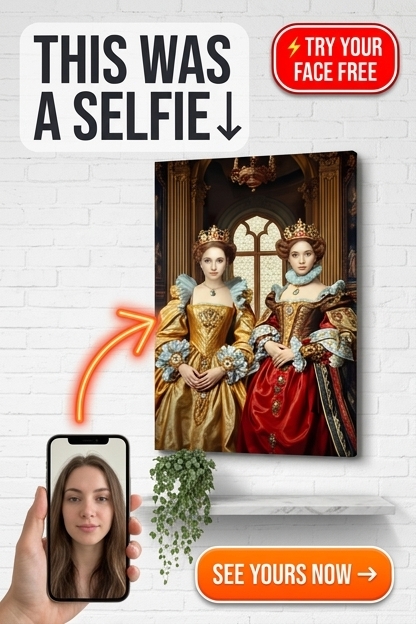 Royal-Inspired Custom Portrait from Photo | Personalized Gift for Friends