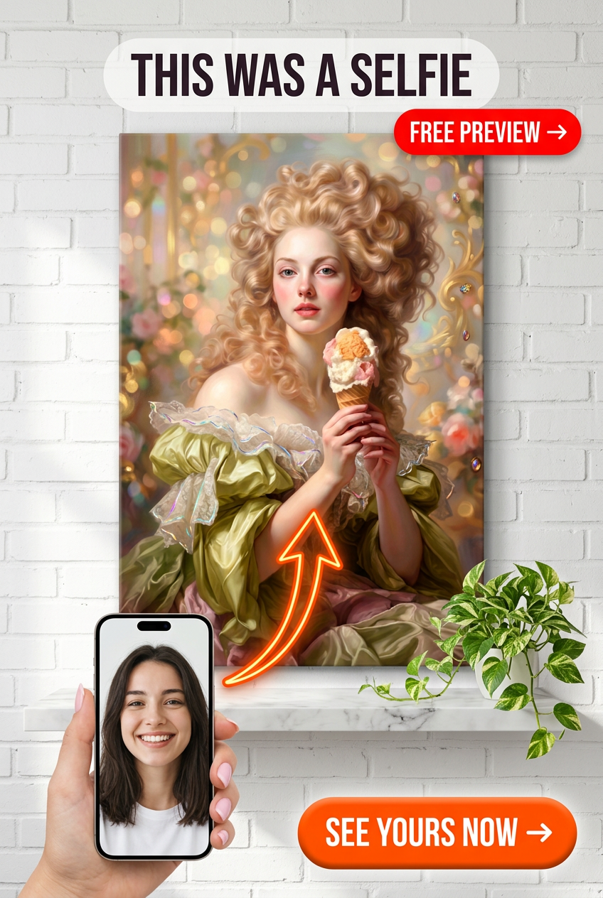 Portrait personnalisé en costume baroque à partir d'une photo | Cadeau personnalisé pour elle