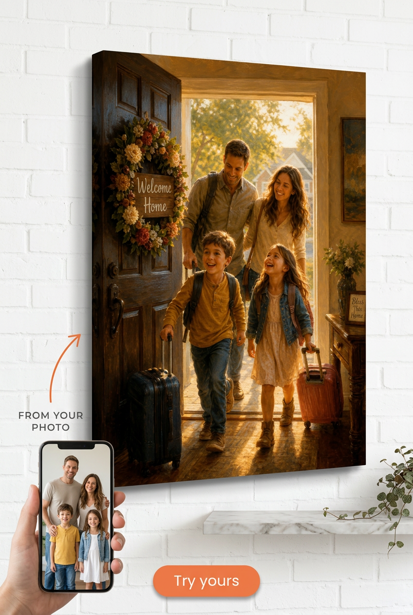 Gifts for New Homeowners — Warm Family Reunion Canvas from Photo