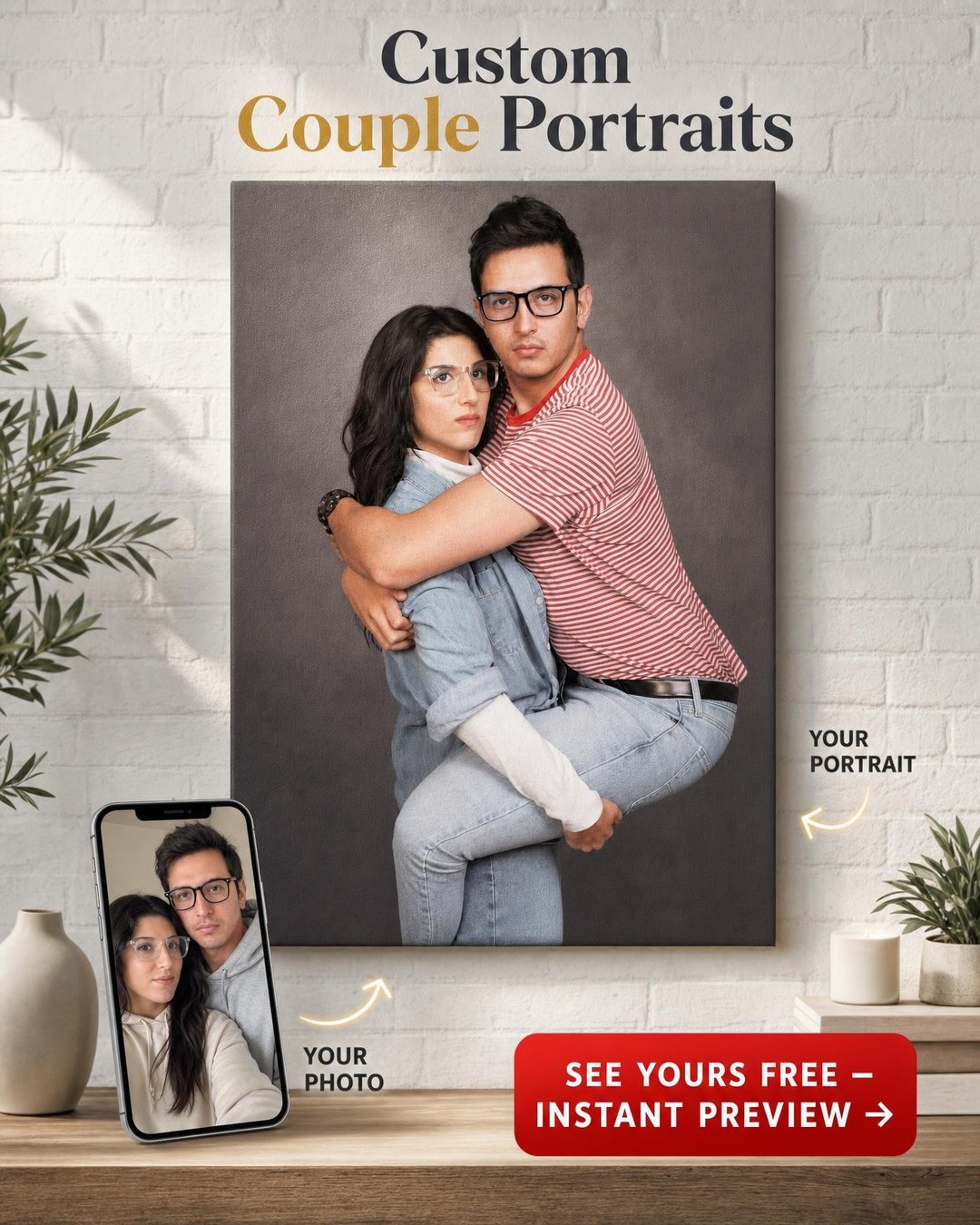 Custom Portrait from Photo | Personalized Canvas Gift