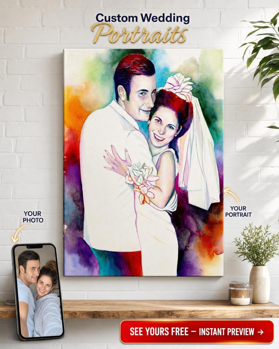 Custom Portrait from Photo | Personalized Canvas Gift