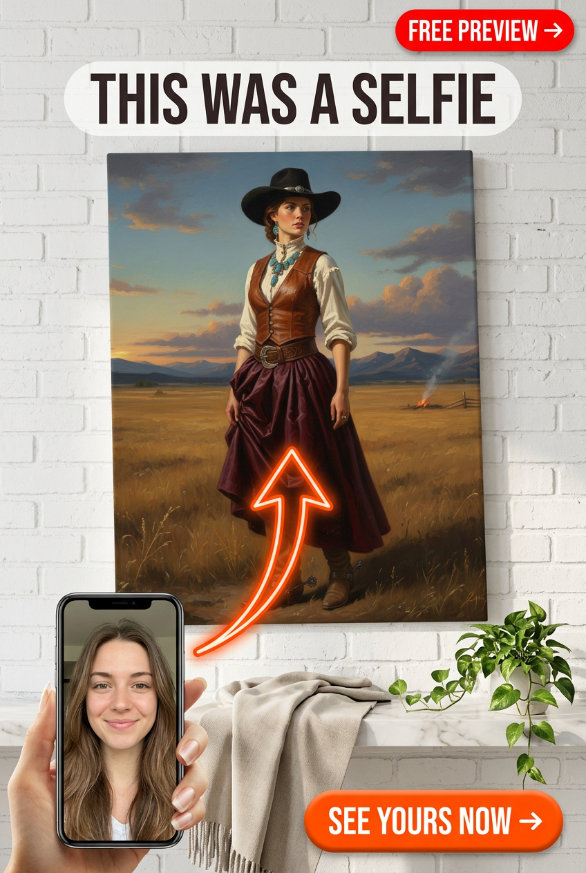 Ritratto Personalizzato di Cowgirl Gloriosa - Eleganza Occidentale