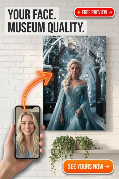 Ice Queen Custom Portrait from Photo | Personalized Gift for Her