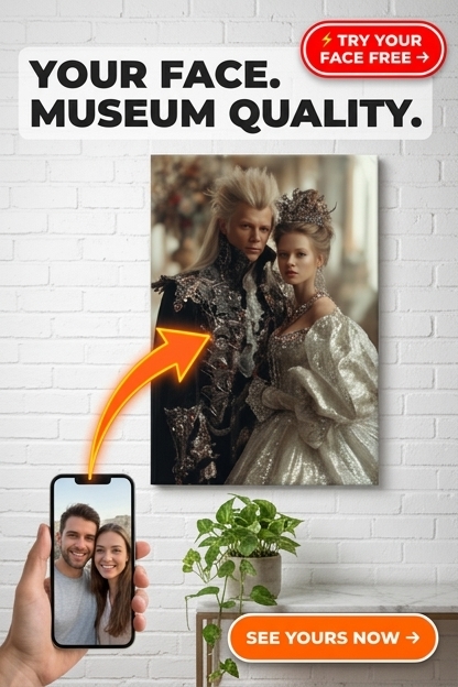 Königliches personalisiertes Porträt aus Foto | Personalisierte Geschenk für Paare