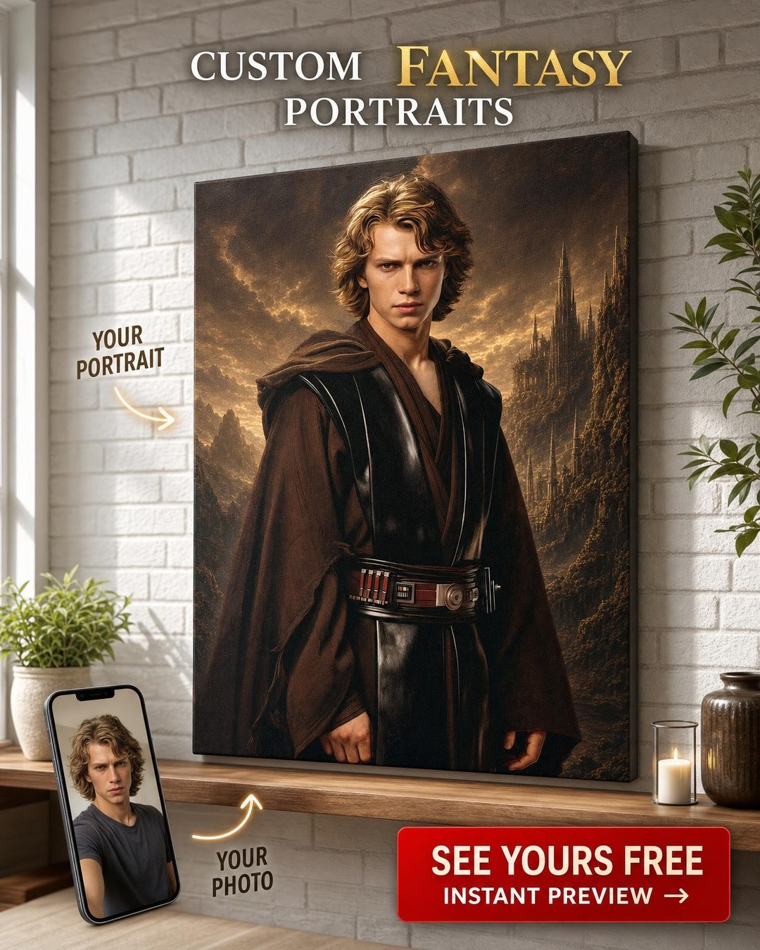 Portret Personalizat Sci-Fi din Fotografie | Cadou Personalizat pentru El