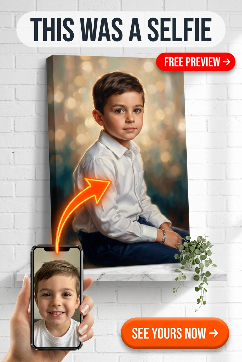 Custom Birthday Portrait for Boy — Serene Canvas Art from Photo