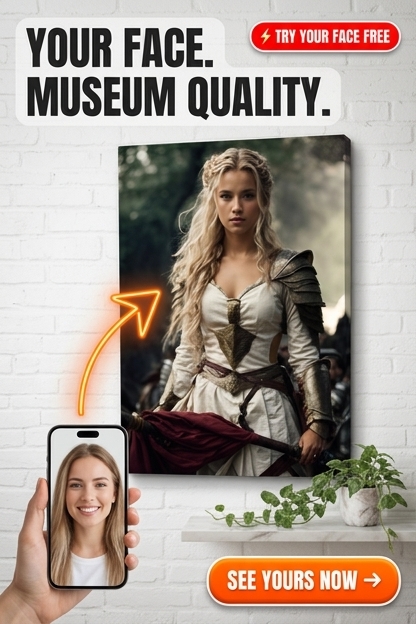 Viking Custom Portrait from Photo | Personalized Gift for Her