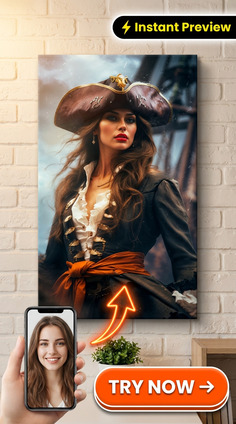 Pirate Custom Portrait - Personalized Canvas | Premium Canvas Portraits